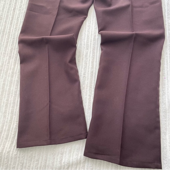 Vintage LEE Riders Wide-leg Flare Brown Slacks Pants | 34x30 - Picture 4 of 7